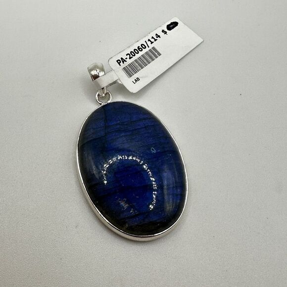 NWOT MONSTER 39x28mm Labradorite in solid sterling silver pendant! - Picture 6 of 9